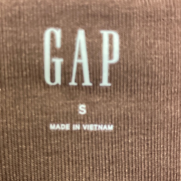 GAP Ribbed Button Up Long Sleeve Top in Chocolate Bar Brown Size S - Picture 7 of 9